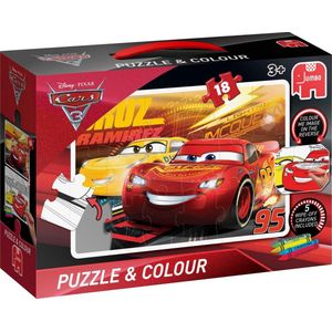 Jumbo Cars 3 puzzel & kleur - 18 stukjes