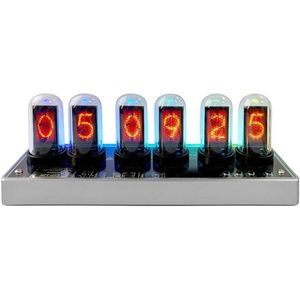 Nixie-Stijl LED Gloeibuisklok Met IPS-Scherm - 5V Wekker Met USB-Voeding - Retro Digitale Klok Met Aanpasbare Afbeeldingen - Elektronische Klok Voor Woondecoratie En Cadeau
