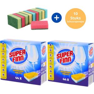 Vaatwastabletten All in 1 - 88 Wasbeurten - 2 Stuks - Vaatwaszout - Vaatwastablet - Glansspoelmiddel - Zout Vaatwasser - Vaatwaspoeder - Vaatwasmiddelen - Vaatwastabletten Voordeelverpakking