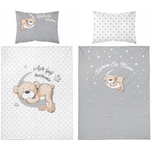 Baby Beddengoed 100x135 cm - Zachte Katoen met Lieve Beer