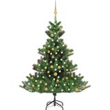 vidaXL-Kunstkerstboom-Nordmann-met-LED's-en-kerstballen-150-cm-groen