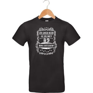 Zo goed met - 89 jaar - T-Shirt Classic - 100% katoen - leeftijd - geboortejaar - verjaardag en feest - cadeau - kado - unisex - zwart - maat M