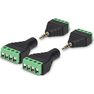 kwmobile Pole balun converter - 3.5 mm - Jack connectoren met schroefbevestiging - 4 Pins adapter - 2 paar
