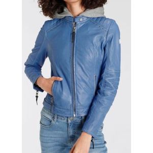 Alpenblitz | Leren jack dames | met (uitneembare ) capuchon | Light blue | 36