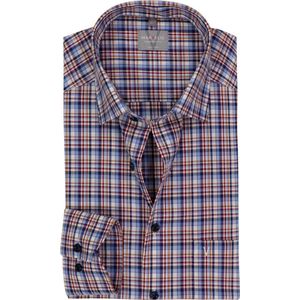 MARVELIS - Comfort Fit - Overhemd - Bordeaux Rood Geruit - Strijkvrij - Boordmaat 42