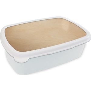 Broodtrommel Wit - Lunchbox - Brooddoos - Leer - Structuur - Lederlook - Beige - 18x12x6 cm - Volwassenen