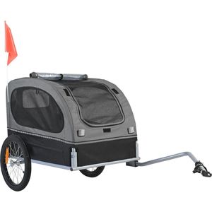 Hondenfietskar - Dierenfietskar - Fietskar - Honden - Huisdieren - Trailer - Inklapbaar - Tot 40KG - Grijs