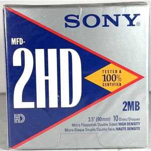 Floppy diskettes Sony 3.5"" IBM formatted 1.44MB Floppy disk MFD-2HD / 10 pack.