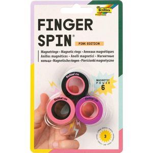 Magneet Vinger spinner Folia licht roze - donker roze en zwart