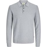 Jack & Jones - Heren Trui Sandri Knit Polo LS - Beige - Maat L