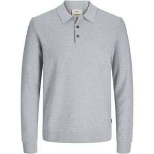 Jack & Jones - Heren Trui Sandri Knit Polo LS - Beige - Maat L