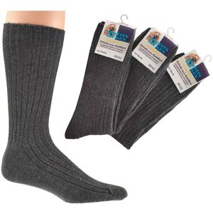 Wollen werksokken heren 43-46 | Extra verstevigde teen en hiel | Ideaal voor werkschoenen | voordeelpakket 6 paar