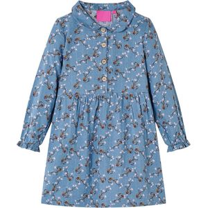 vidaXL-Kinderjurk-met-lange-mouwen-92-petrolkleurig