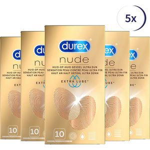 Durex Nude Extra Lube 10st x 5