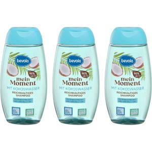 Bevola Shampoo - Met kokoswater - Multipack | Set van 3 - 3x 250 ml | Rijke Haarshampoo - Voor beschadigd en weerbarstig haar