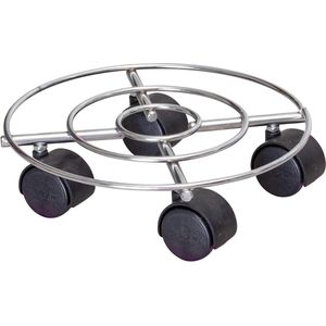 Plantentrolley WAGNER CHROME Ø 23 x 65 cm voor binnen - Bloementrolley van verchroomd staal