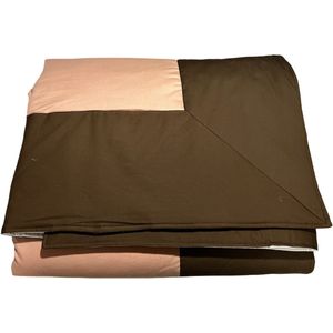 DevoHome Pudra Hennep Dekbed Bedsprei - Hennepvezel en Cotton - All in One Dekbed zonder overtrek - Anti Allergie Dekbed - Anti-Huisstofmijt - Ademend - Wasbaar - Gekleurd dekbed Peach en bruin 215x200 cm