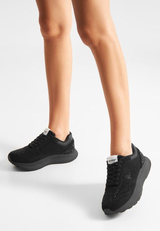 Sneakers - Mathilde Crystal - Monochroom - Met Kristaldetails