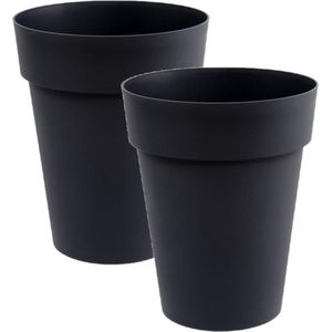 Plantenpot/bloempot Toscane - 3x - antraciet grijs - kunststof - D44 x H53 cm