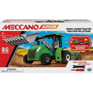 Meccano Junior - Tractor met voorlader bewegende delen en gereedschap -S.T.E.A.M.-bouwpakket