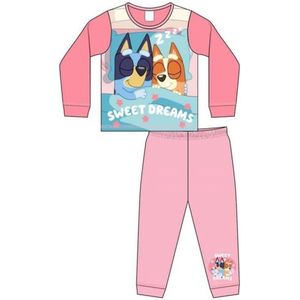 Bluey Pyjama Meisjes – Roze met Bluey & Bingo Print – 100% Katoen - maat 86/92