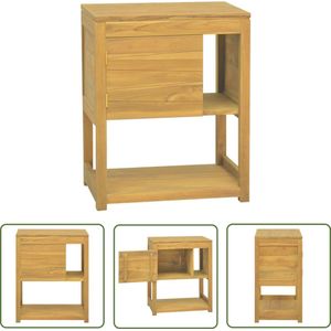 vidaXL Teakwood - Badkamerkast - Badkamerkast 60x40x75 cm massief teakhout - Badkamermeubilair - Opbergkast - Vintage Meubels