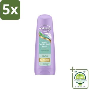 5 x Andrélon – Conditioner – Volume Boost – 200 ml - Grootverpakking - Volume Boost Haar - Kokos Conditioner - Futloos Haar - Luchtig Haar - Volume Haar