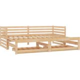 vidaXL - Slaapbank - uitschuifbaar - massief - grenenhout - 2x(90x200) - cm