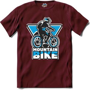 Mountain Bike | Mountain Bike - Fiets - Bicycle - T-Shirt - Unisex - Burgundy - Maat XXL