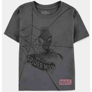 Marvel SpiderMan - Web-slinger Kinder T-shirt - Kids 134 - Grijs