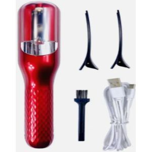 Tondeuse voor gespleten haarpunten, ontklitter van gespleten haarpunten, voor beschadigd haar, reparatie, haarverzorging, conditioner, oplaadbaar, snoerloos, rood.