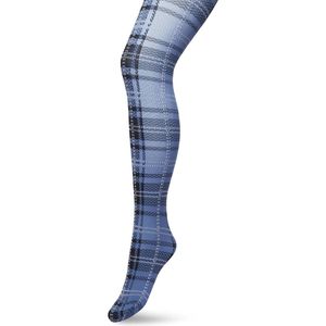 Bonnie Doon Dames Panty met Ruiten 40 Denier Donker Blauw maat L/XL - Ruit Motief - Ruitjes Print - Uitstekende pasvorm - Gladde Naden - London Checks Tights - Heerlijk Comfortabel - Bering Sea - BP211910.131