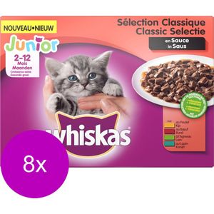 Whiskas Junior Classic In Saus - Kattenvoer - 8 x 12x100 g