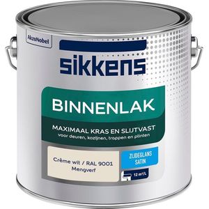 Sikkens Binnenlak - Verf - Zijdeglans - Mengkleur - Crème wit / RAL 9001 - 2,5 liter