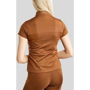 Montar Training shirt with Rosegold Logo Print Toffee - M