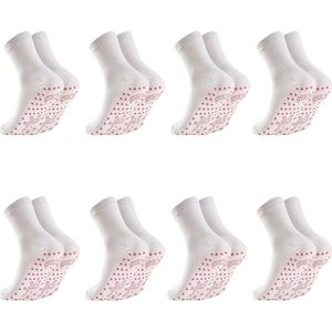 Livano Zelf Verwarmende Sokken - (Niet Elektrisch) - Huissokken - Warme Sokken - Dames - Heren - Maat 38 - 44 - 8x2 - Wit