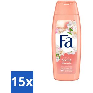 15 x Fa - Douchecrème - Divine Moments - Verzorgen & Voeden - Verfrissend - 250 ml - Voeden - Verfrissend - Natuurlijke Ingrediënten - Duurzaam - 250 Ml