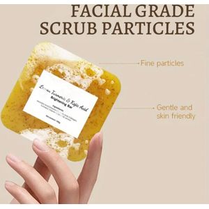 Gezichtsverzorgende zeep met collageen Citroen Kurkuma & Kojic Acid Verhelderende Zeep Parabenenvrij Handgemaakte Koudgeperste Zeep voor Alle Huidtypen 100gram