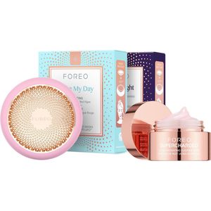 FOREO Hyper Hydra UFO 3 Bundel - Hydratatie + 14 UFO Geactiveerde Maskers + Hydraterend Nachtmasker 15 ml - Rood Licht Therapie, Thermo & Cryotherapie, T-Sonic Massage - Anti-aging Huidverzorging