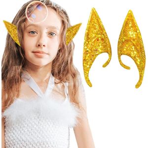 Elf Oren Cosplay Accessoires Carnaval Kostuum - Gouden Schittering - 12cm lang