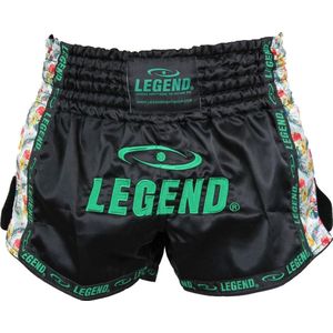 Legend Sports Kickboksshort Unisex Satijn Zwart/rood Maat Xxl