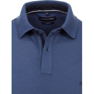 Casa Moda Polo Shirt Comfort Fit Effen Stretch Blauw - M