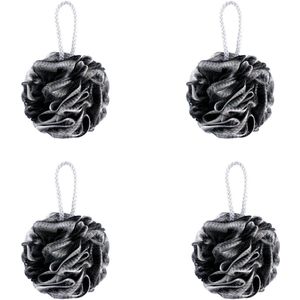 4-pack - Badbal - Extra Dik - Zacht Mesh - Badspons - Zwart, 66g/stuk