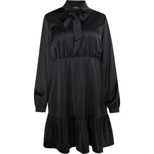 usha - Midikleid - Zwart - BLACK LABEL - Met Volant
