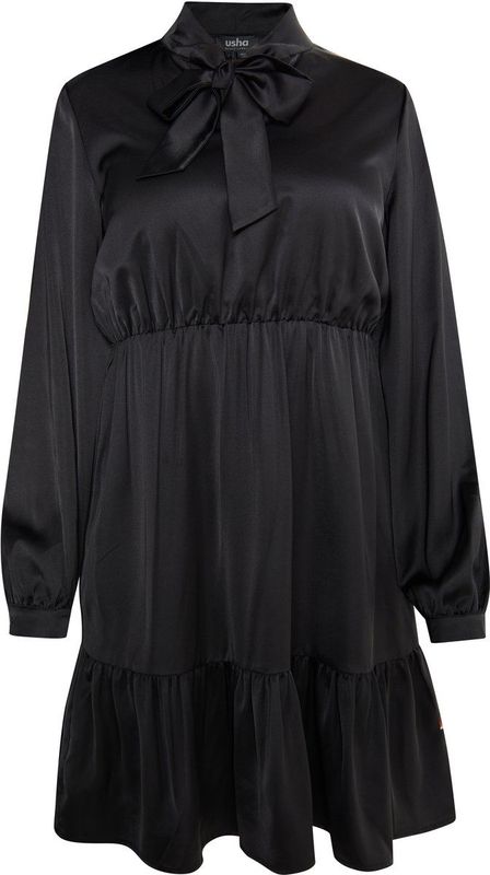 usha - Midikleid - Zwart - BLACK LABEL - Met Volant