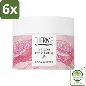 Therme - Saigon Pink Lotus - Bodybutter - Hydraterend - Verzorgend - 225gr - Voordeelverpakking - 6 stuks - Bodybutter - Hydraterende crème