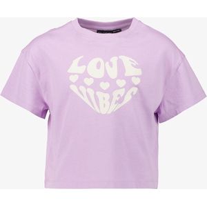 TwoDay meisjes T-shirt paars met tekst - Maat 170