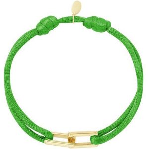 Satijnen armband Schakel - Verstelbaar - One Size - Groen - Trendy
