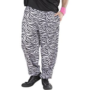 Widmann - Jaren 80 & 90 Kostuum - Baggy Broek 80s Zebra Man - Zwart / Wit - XL - Carnavalskleding - Verkleedkleding
