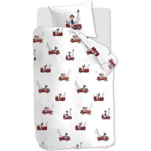 Beddinghouse x Fiep Amsterdam Kraanwagen dekbedovertrek - Eenpersoons - 120x150 - Rood